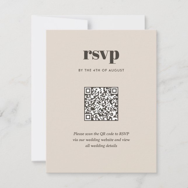 Cartons Réponse Code QR de mariage tendance marron moderne mélange (Devant)