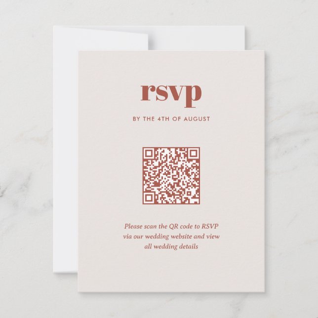 Cartons Réponse Code QR de mariage tendance marron moderne mélange (Devant)