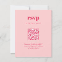 Code QR de mariage tendance rose moderne mélange a