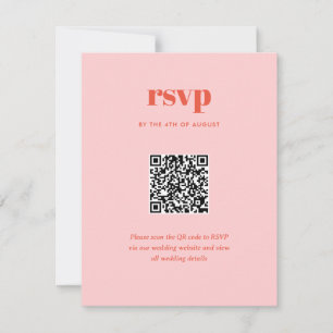Cartons Réponse Code QR de mariage tendance rose moderne mélange a