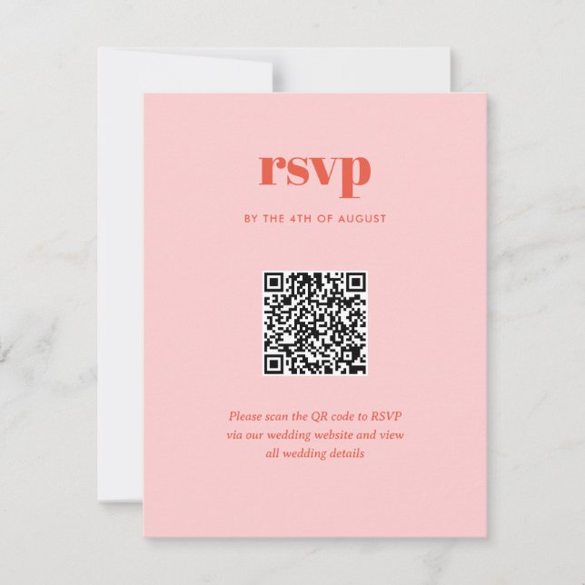 Cartons Réponse Code QR de mariage tendance rose moderne mélange a (Devant)
