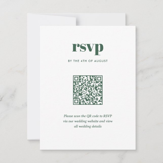 Cartons Réponse Code QR de mariage tendance vert moderne mélange a (Devant)