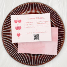 Code QR 'Deux deviennent Un' Cœurs Roses Modernes