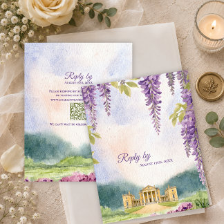 Cartons Réponse Code QR du mariage au domaine Wisteria Manor