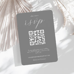Cartons Réponse Code QR du Mariage Colorblock moderne Argent fon