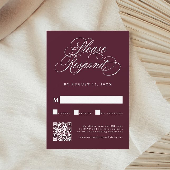 Cartons Réponse Code QR du Mariage de calligraphie romantique de B (Créateur téléchargé)