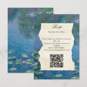 Cartons Réponse Code QR du site Web de mariage aux nénuphars de Mo