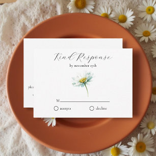 Cartons Réponse Code QR Fleur de mariage rustique à l'aquarelle Da