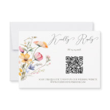 Code QR Fleurs Sauvages de Prairie Aquarelle pour 
