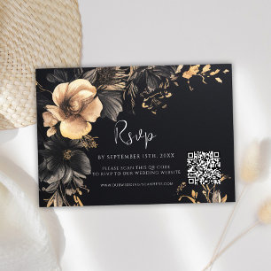 Cartons Réponse Code QR gothique Mariage floral