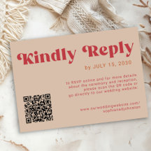 Code QR mariage en ligne rétro funky gras rouge be