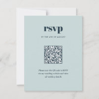 Code QR Mariage moderne Marine Blue Trendy Mix Mat