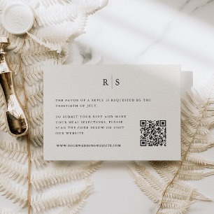 Cartons Réponse Code QR Mariage noir et épi classique