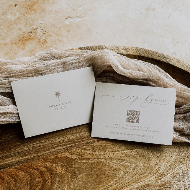 Cartons Réponse Code QR minimaliste Mariage OASIS (Créateur téléchargé)