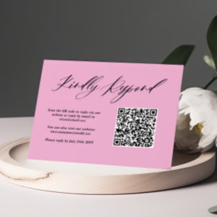 Cartons Réponse Code QR minimaliste Mariage violet rose