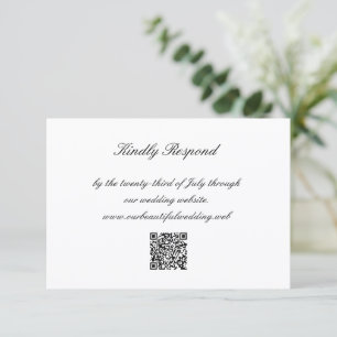 Cartons Réponse Code QR noir et blanc classique Mariage intemporel