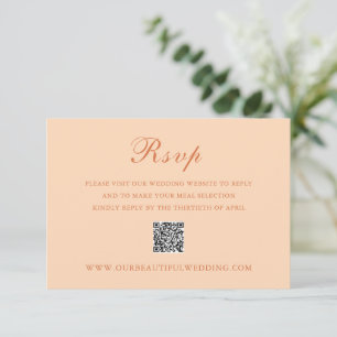 Cartons Réponse Code QR Peach Classic Mariage élégant