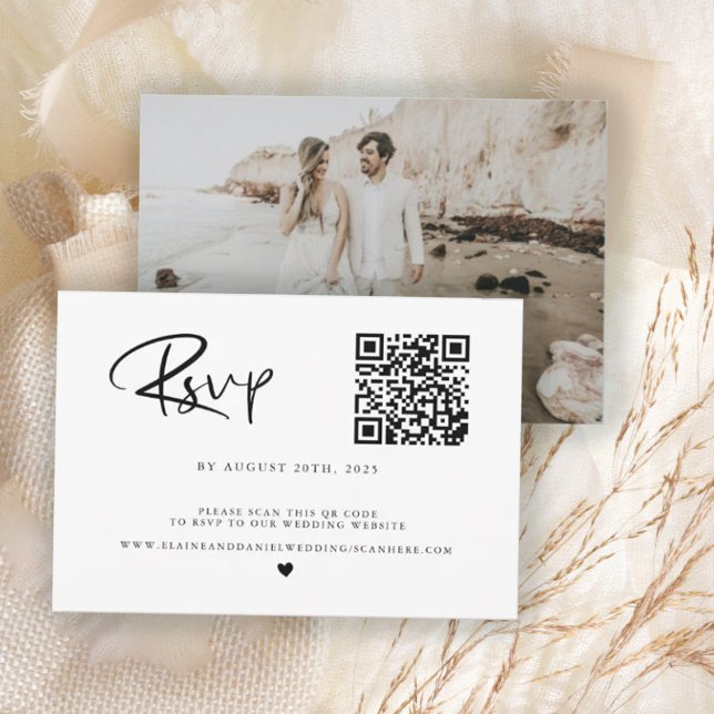 Cartons Réponse Code QR Photo Noir & Blanc  (Créateur téléchargé)