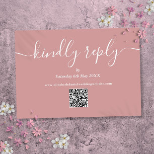 Cartons Réponse Code QR Rose Gold Écriture Élégante Répondez S'il 