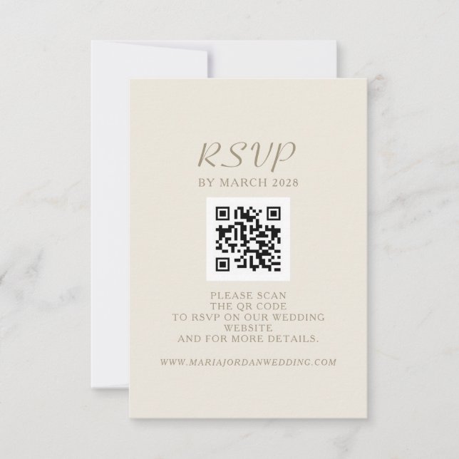 Cartons Réponse Code QR Site Web Mariage (Devant)