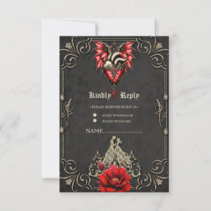 Cartons Réponse Coeur majestueux, romance gothique