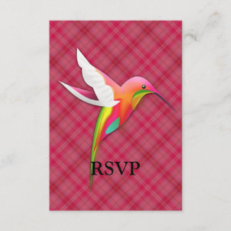 Cartons Réponse Colibri coloré avec Plat rose vif