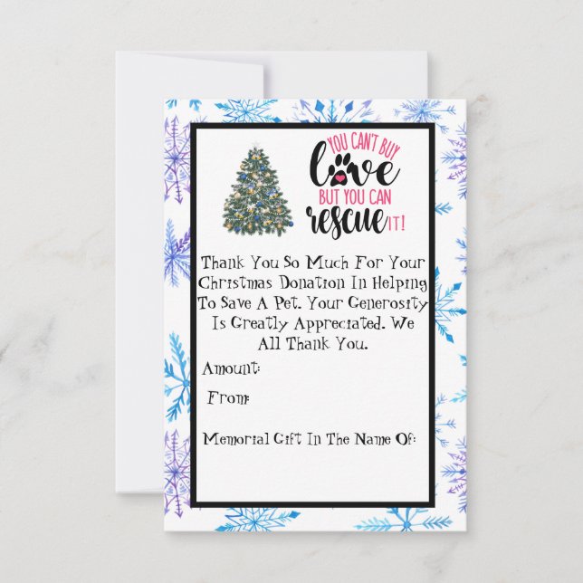 Cartons Réponse Collecte de fonds pour les abris de Noël (Devant)