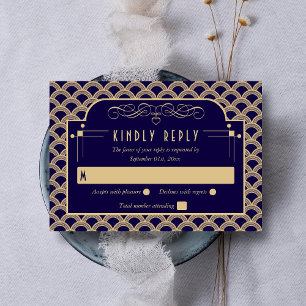 Cartons Réponse Collection de Mariages Art Déco Gatsby vintage des