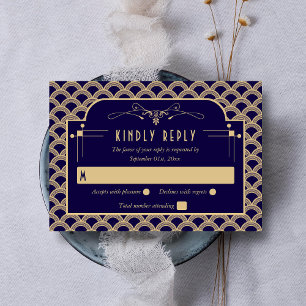 Cartons Réponse Collection de Mariages Art Déco Gatsby vintage des