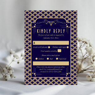 Cartons Réponse Collection de Mariages Art Déco Gatsby vintage des
