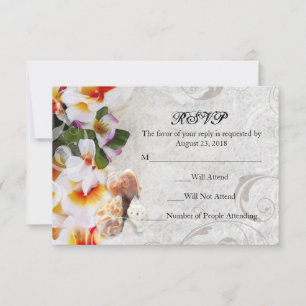 Cartons Réponse Collier de fleurs d'orchidées et de plumeria Sm à