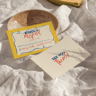 Cartons Réponse Coloré italien manuscrit Quirky Mariage mignon