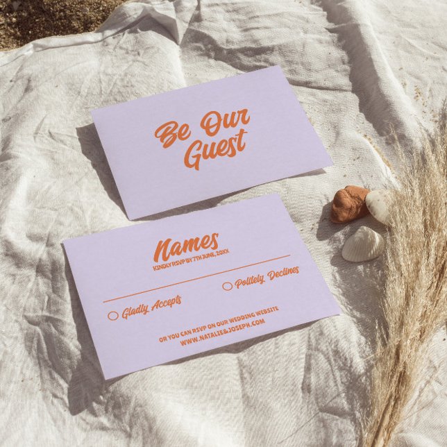 Cartons Réponse Coloré Retro brillant Gras Funky moderne Mariage (Créateur téléchargé)