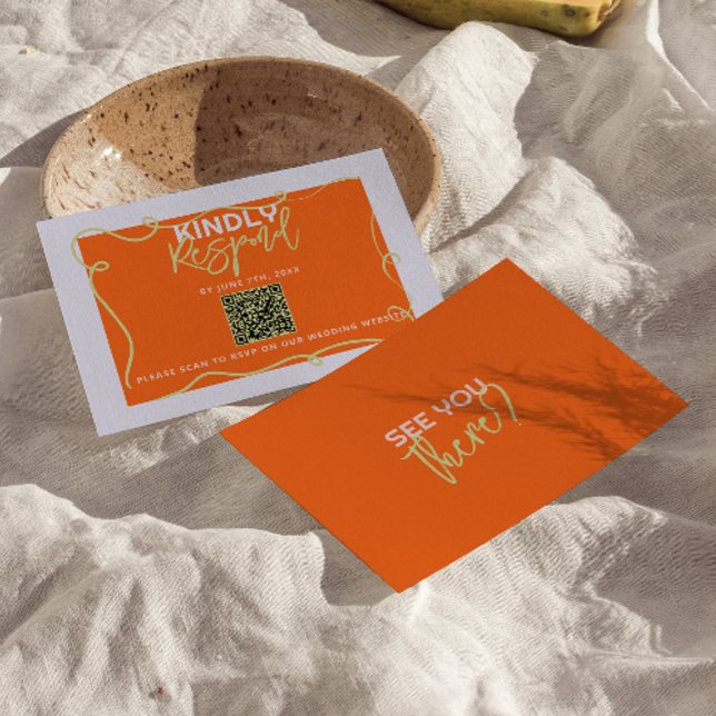 Cartons Réponse Colorful manuscrit amusant peint QR Code Mariage (Créateur téléchargé)