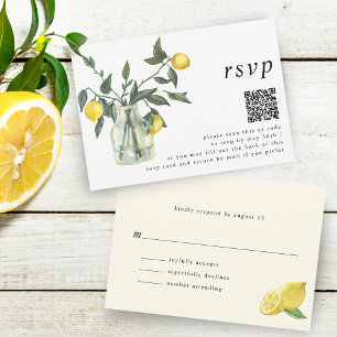 Cartons Réponse Compositions de citron d'été et code QR