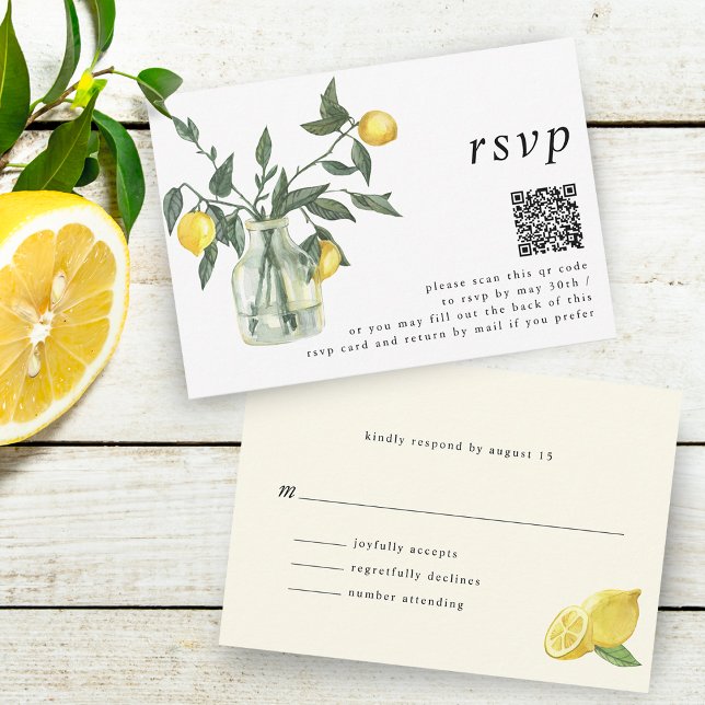 Cartons Réponse Compositions de citron d'été et code QR (Créateur téléchargé)