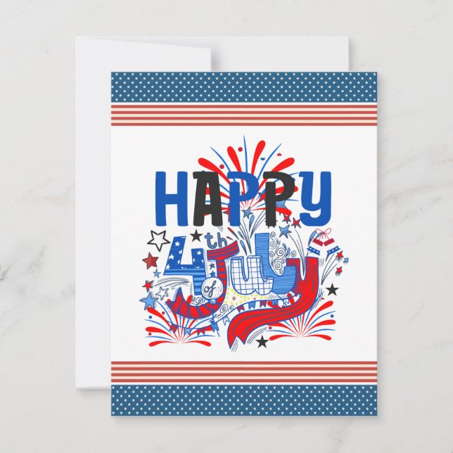 Cartons Réponse Conception de célébration patriotique du 4 juillet (Devant)