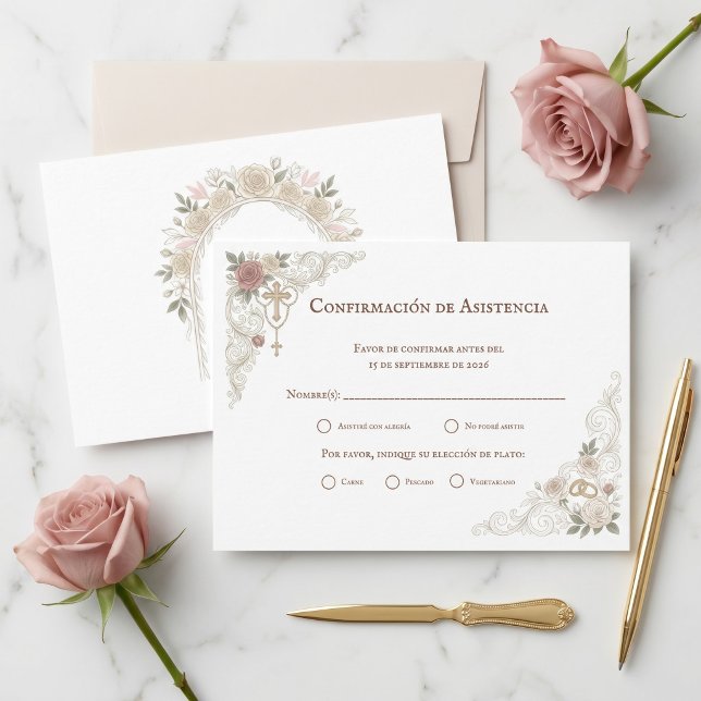 Cartons Réponse Confirmación de Asistencia elección de plato (Créateur téléchargé)