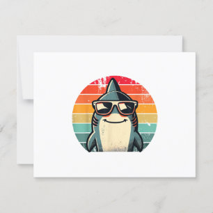 Cartons Réponse Cool Retro Shark dans les lunettes de soleil les a