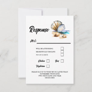 Cartons Réponse Coquillages 3D plage nautique élégant coquillages