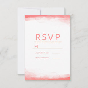 Cartons Réponse Corail Chaud Aquarelle Lumineuse Mariage Moderne R