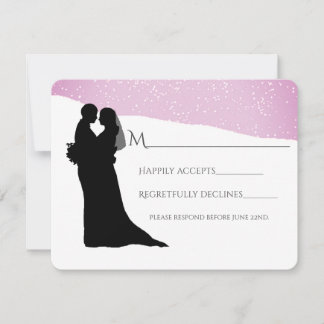Cartons Réponse Couple sur un mariage hivernal de montagne enneigé