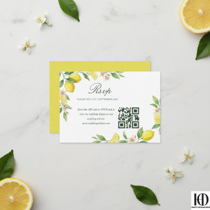 Cartons Réponse Couronne aquarelle Mariage Citron Méditerranéen