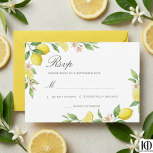 Cartons Réponse Couronne aquarelle Mariage Citrus Méditerranéen