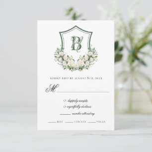 Cartons Réponse Couronne de fleurs blanches pour mariage