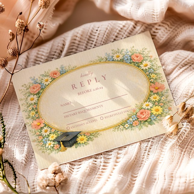 Cartons Réponse Couronne de fleurs pastel pour la célébration de l (Créateur téléchargé)