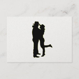 Cartons Réponse Cowboy et cow-girl en silhouette d'amour