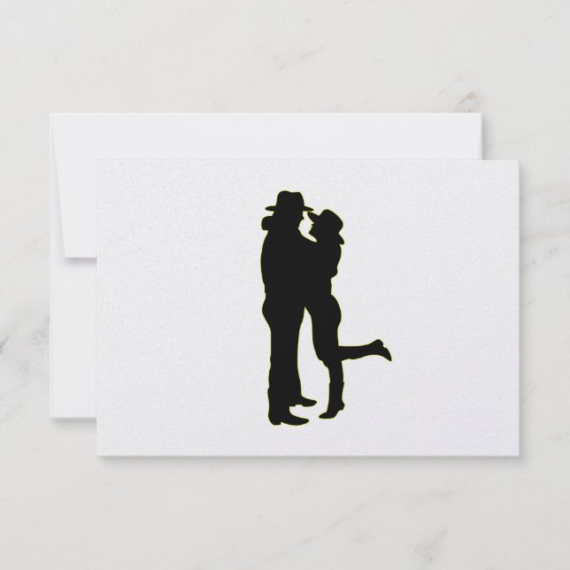 Cartons Réponse Cowboy et Cowgirl in Love Silhouette (Devant)