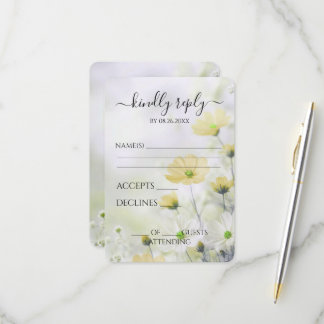 Cartons Réponse Créez Vos Propres Fleurs Jaunes Délicates Mariage