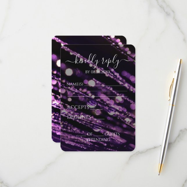 Cartons Réponse Créez votre propre - Bokeh Frosted Branches (Devant/Arrière en situation)